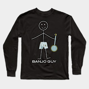 Funny Mens Banjo Guy Long Sleeve T-Shirt